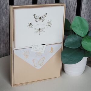 Portico Designs Thank You Card Set: Gold Insects